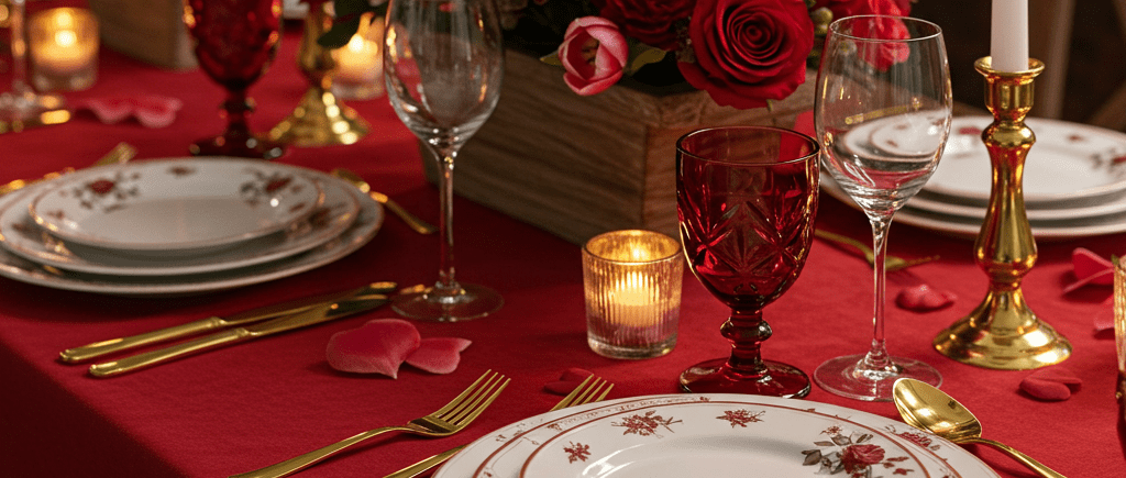 cómo decorar la mesa en san valentin